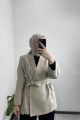 Bağlama Detaylı Ceket NATURAL