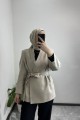 Bağlama Detaylı Ceket NATURAL