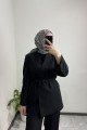 Kemer Detaylı Blazer Ceket SİYAH