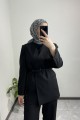 Kemer Detaylı Blazer Ceket SİYAH
