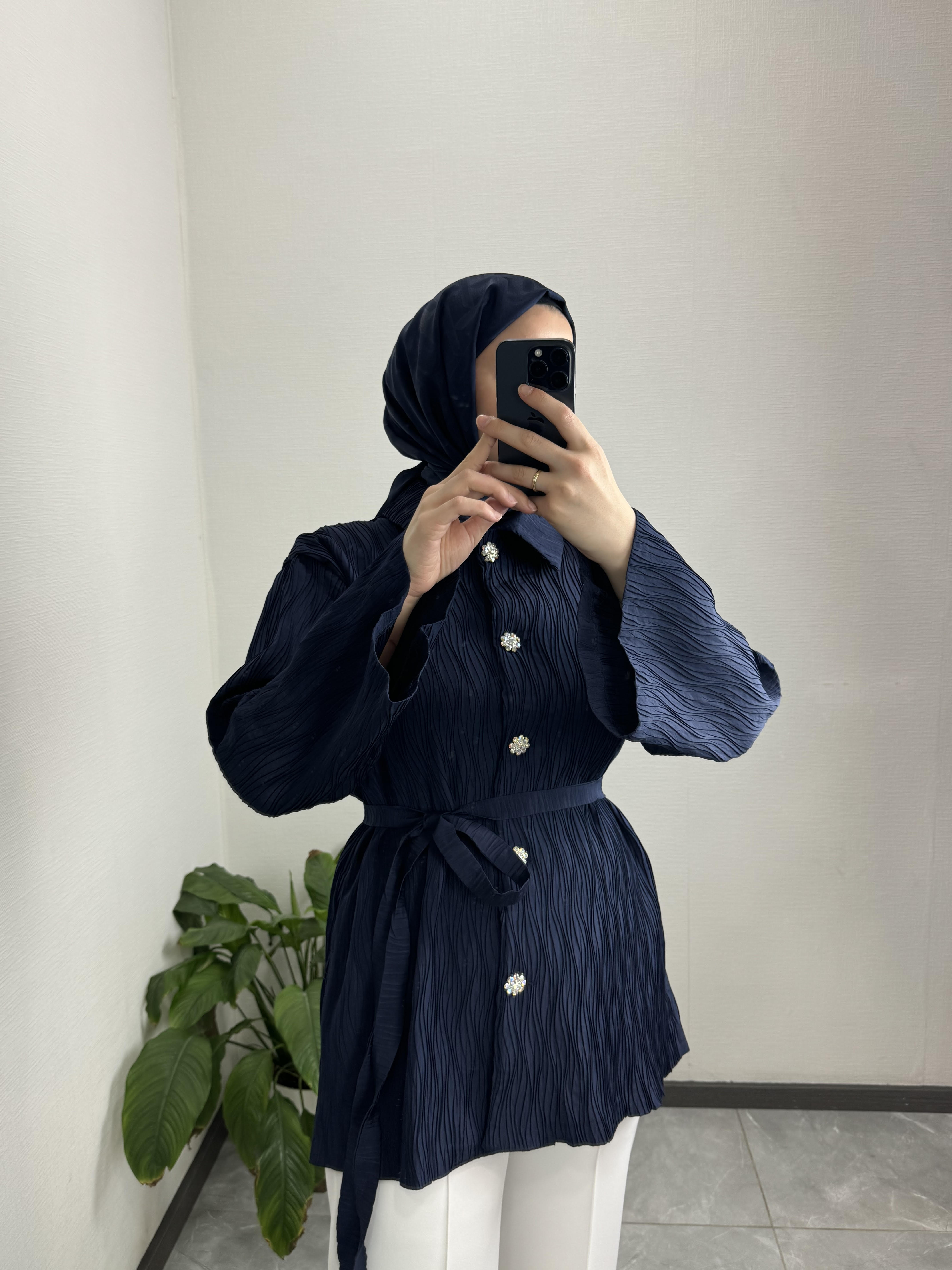 Premium Kraş Dokulu Kap LACİVERT