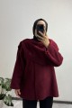 Şal Yaka Bordo Kaban 