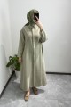 Kimono Detay Tensel  Elbise Haki