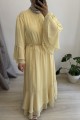 Volanlı Yoryo Şifon Butter Yellow Elbise