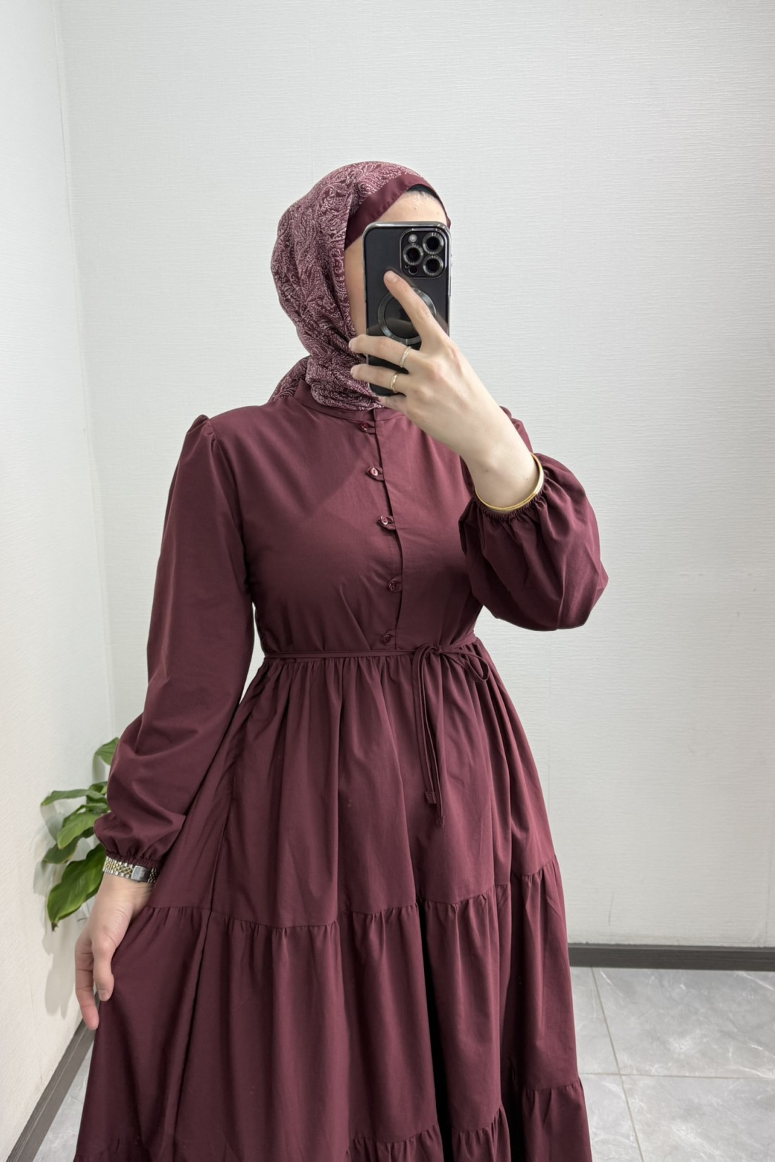 Pamuklu Elbise BORDO
