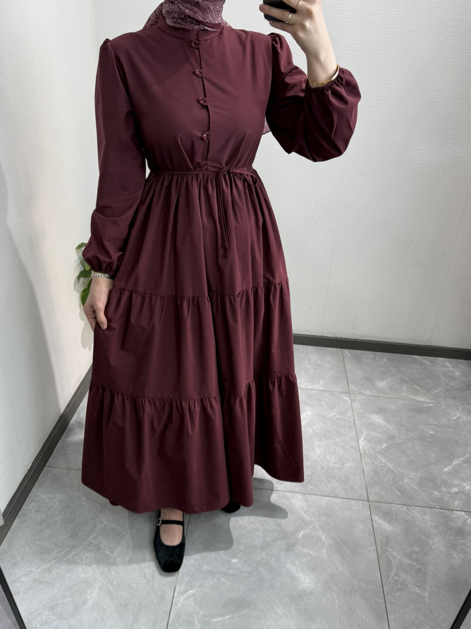 Pamuklu Elbise BORDO