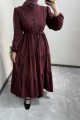 Pamuklu Elbise BORDO