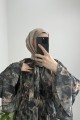 Kol Volanlı Şifon Elbise GRİ
