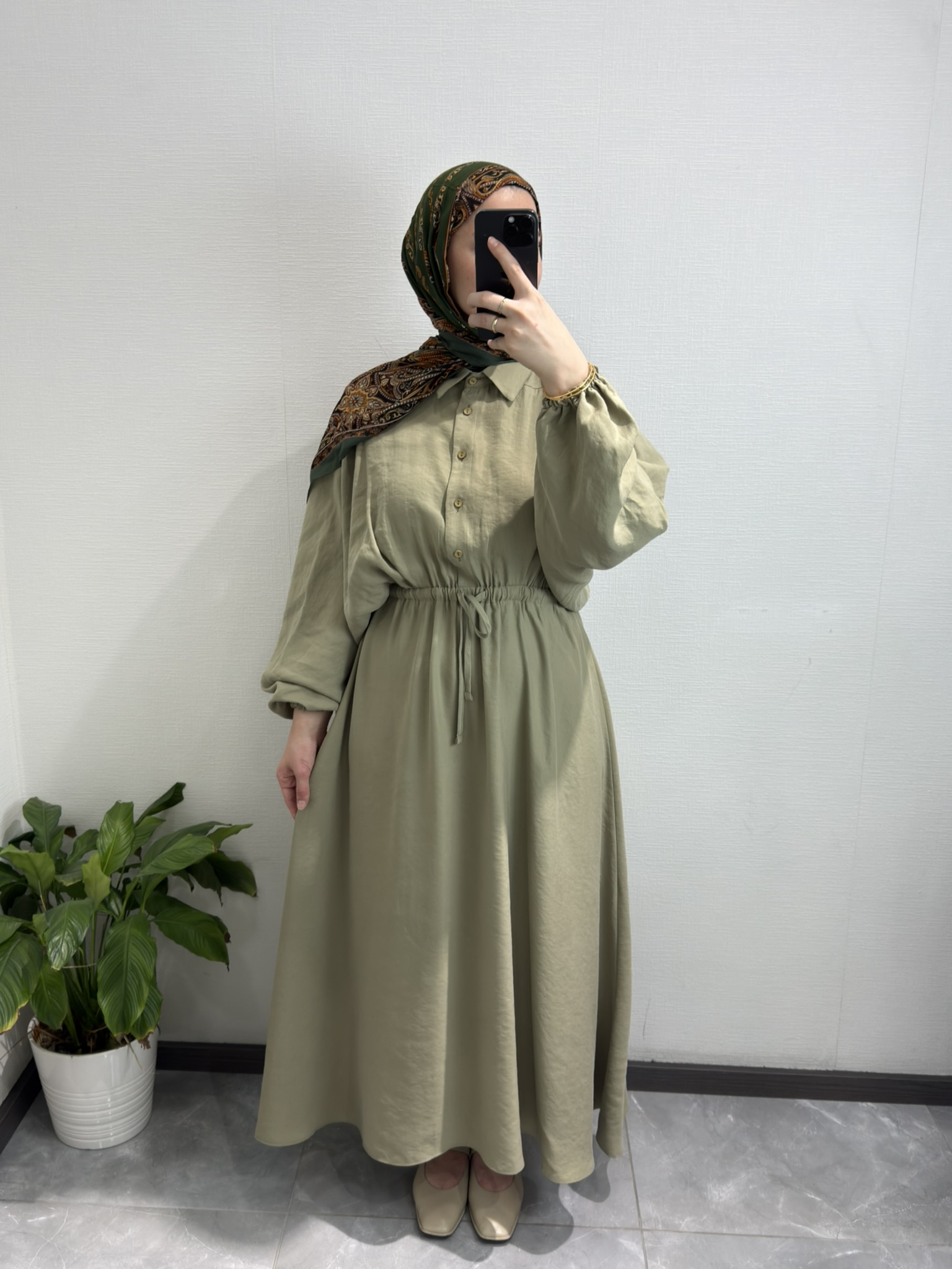 Beli Büzgülü Basic Elbise ÇAĞLA