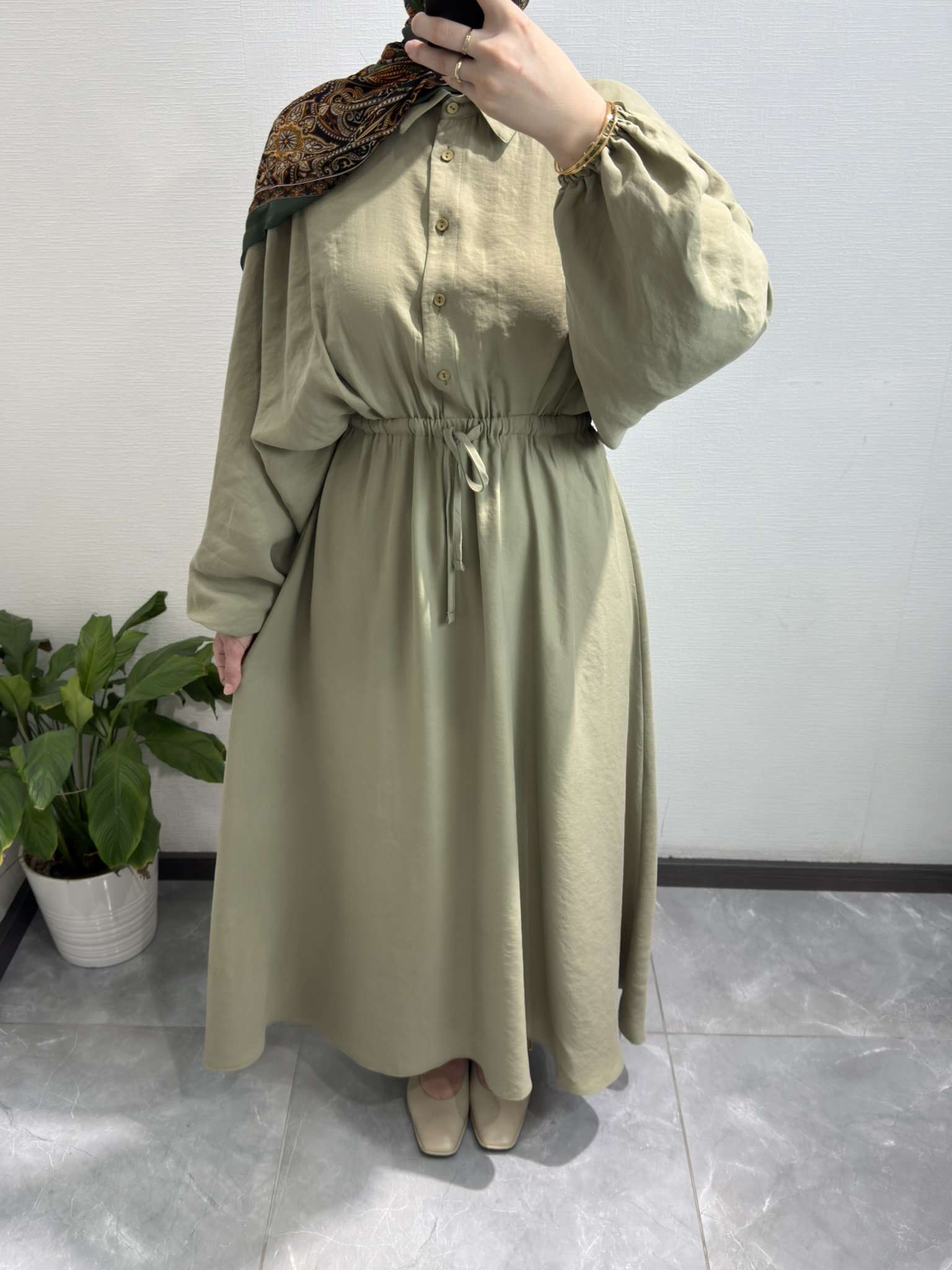 Beli Büzgülü Basic Elbise ÇAĞLA