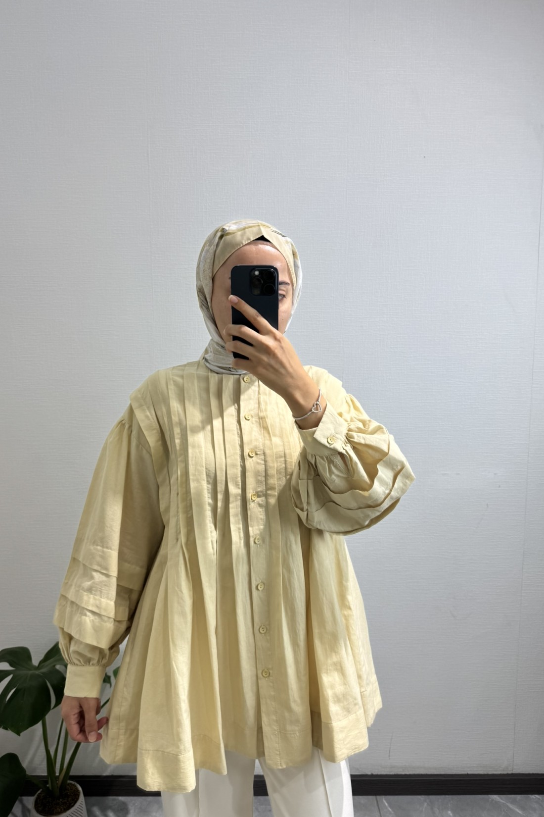 Nervürlü Pamuklu Vual Butter Yellow Gömlek