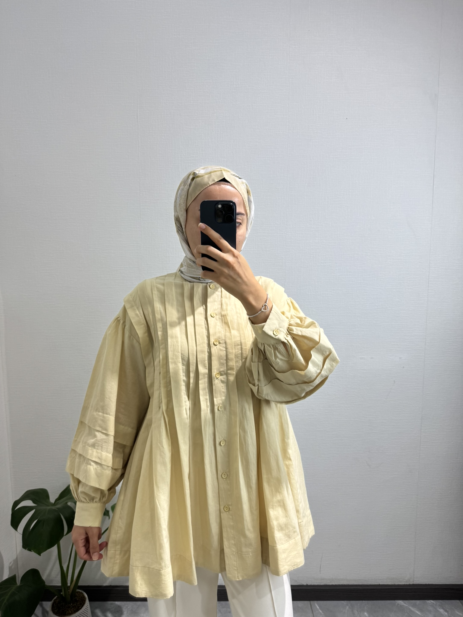Nervürlü Pamuklu Vual Butter Yellow Gömlek