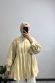 Nervürlü Pamuklu Vual Butter Yellow Gömlek
