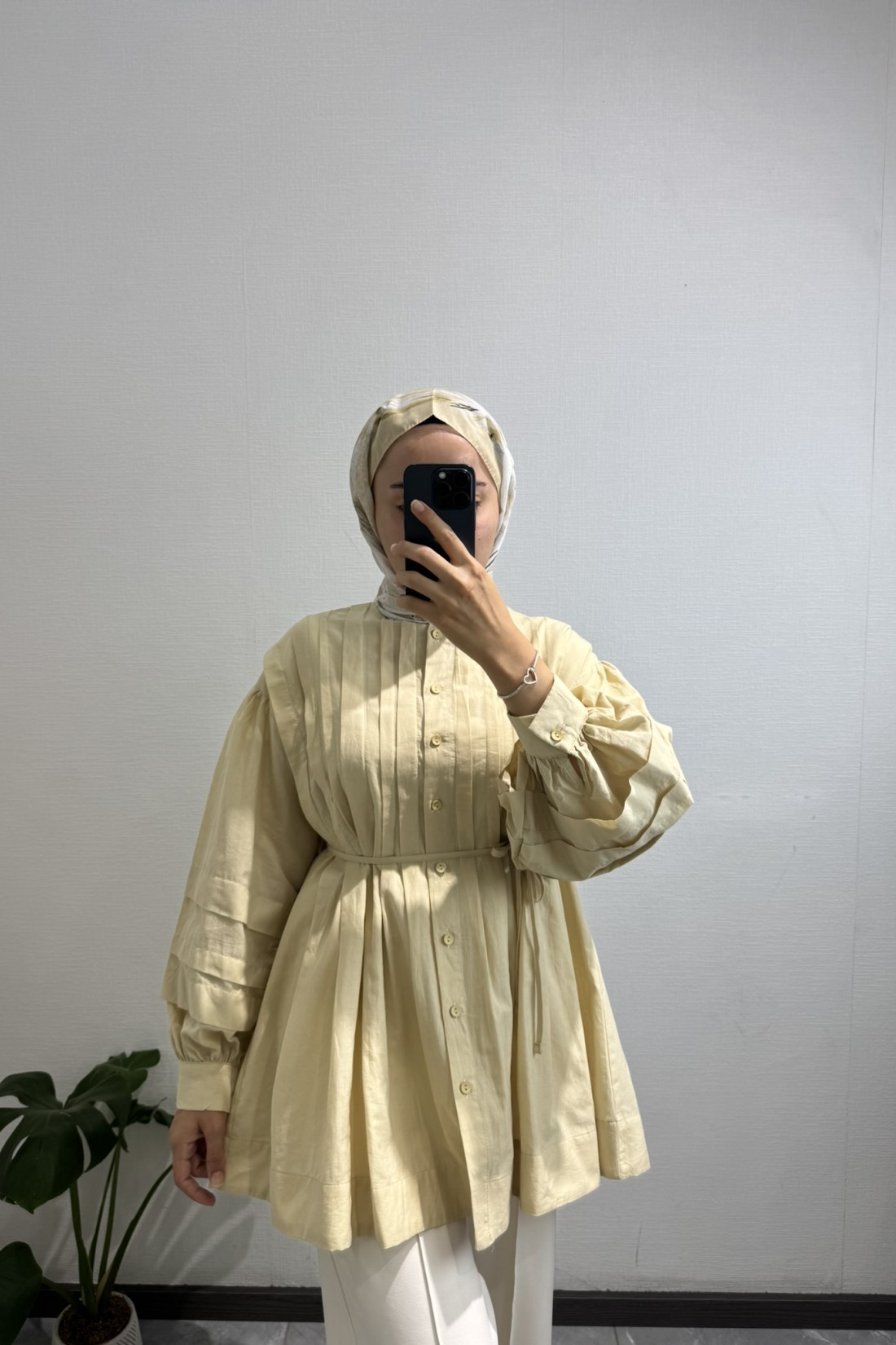 Nervürlü Pamuklu Vual Butter Yellow Gömlek