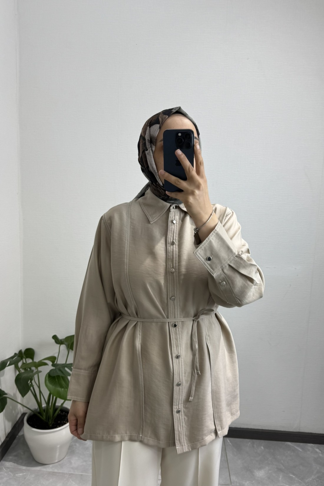 Gardenya Çift Dikiş Taş Gömlek