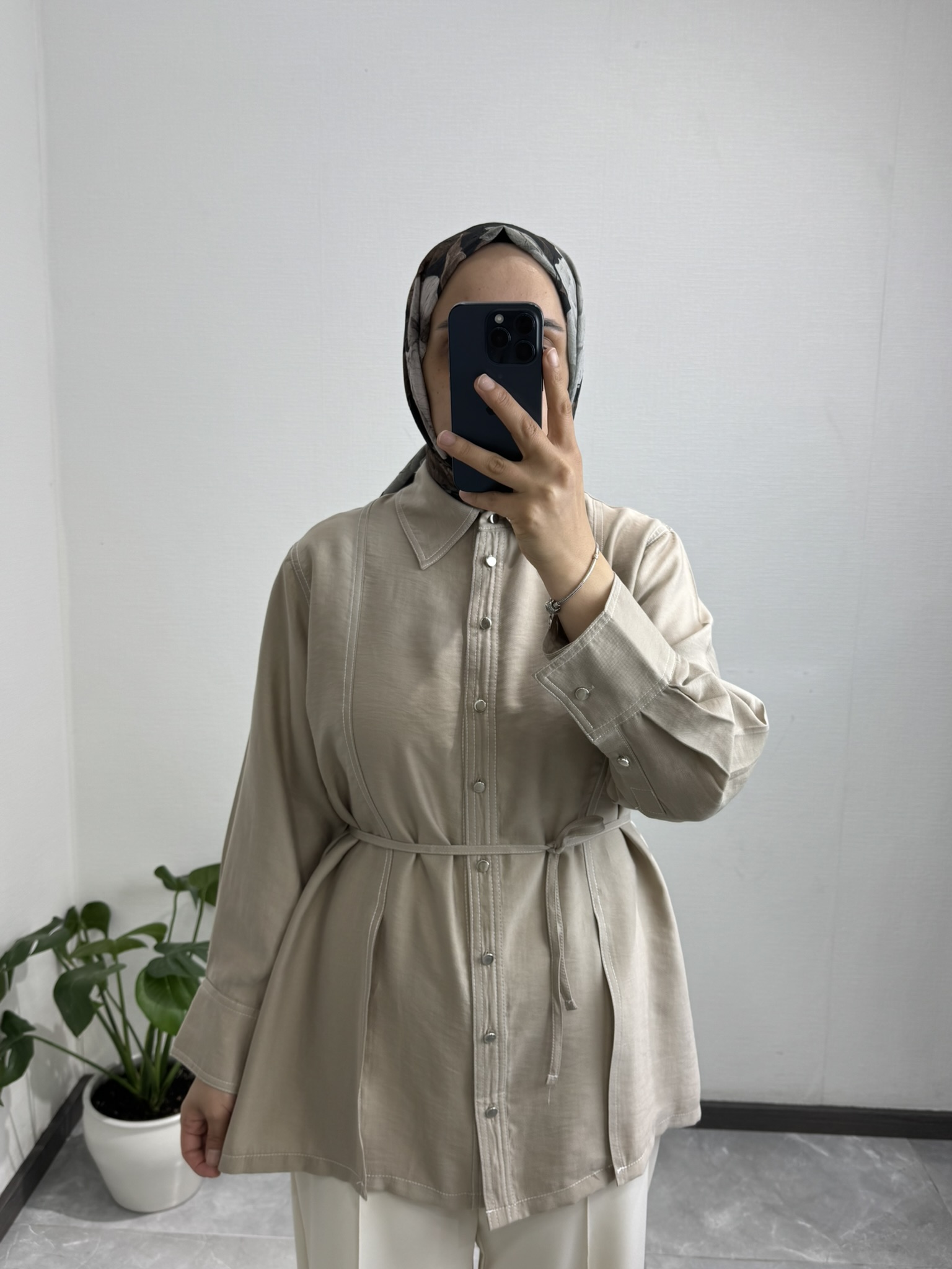 Gardenya Çift Dikiş Taş Gömlek