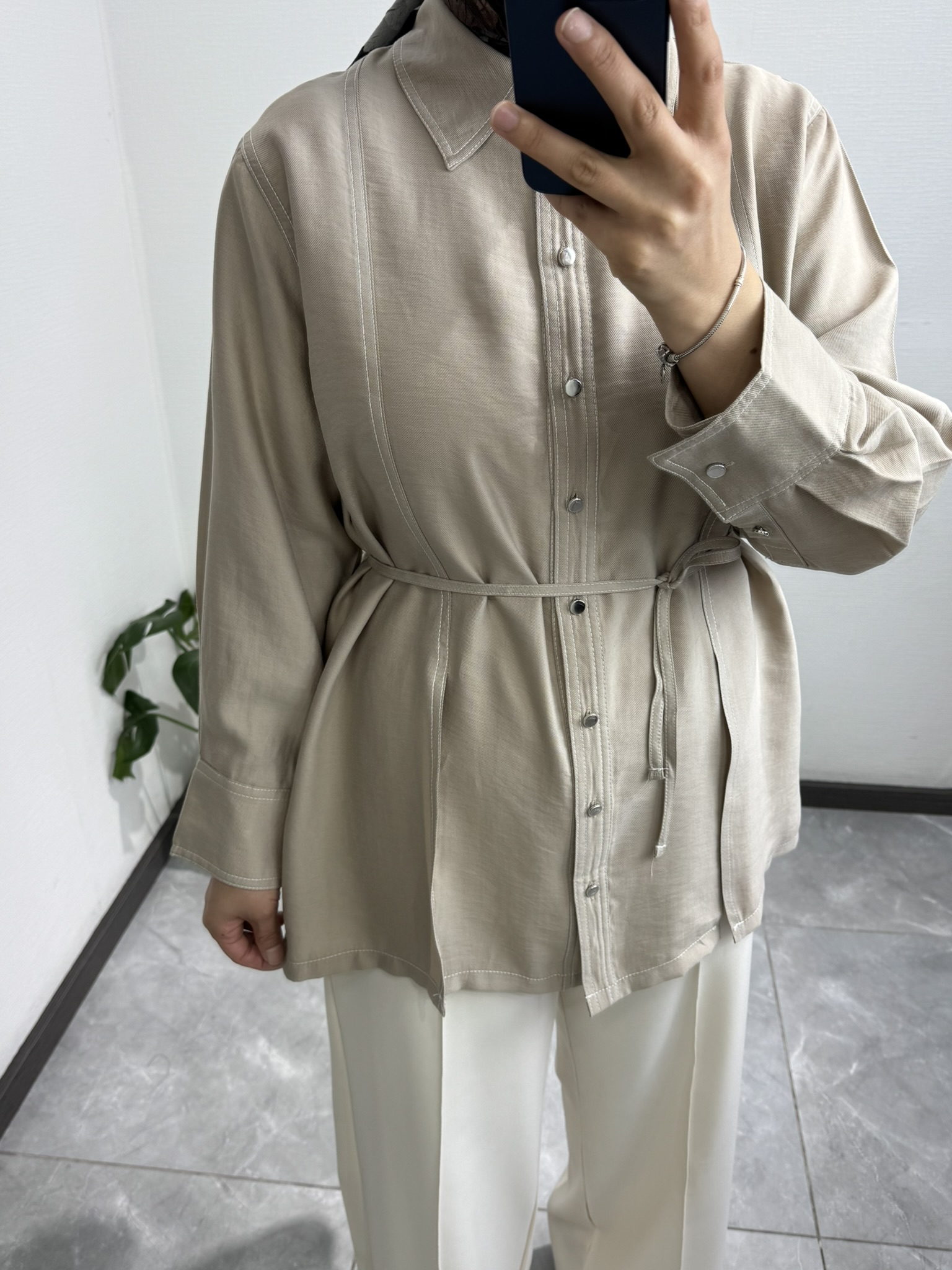 Gardenya Çift Dikiş Taş Gömlek