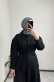 Belden Oturtma Merserize Siyah Hırka