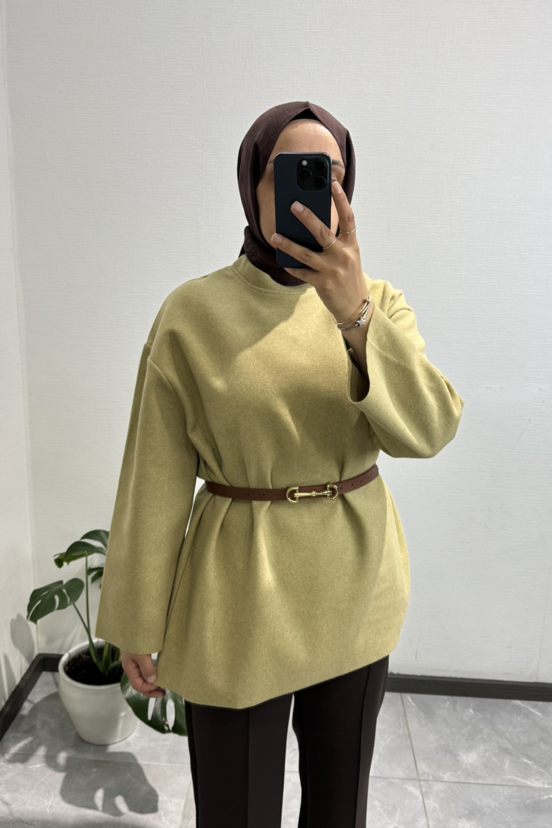 İthal Kaşe Dokulu Kazak Olive