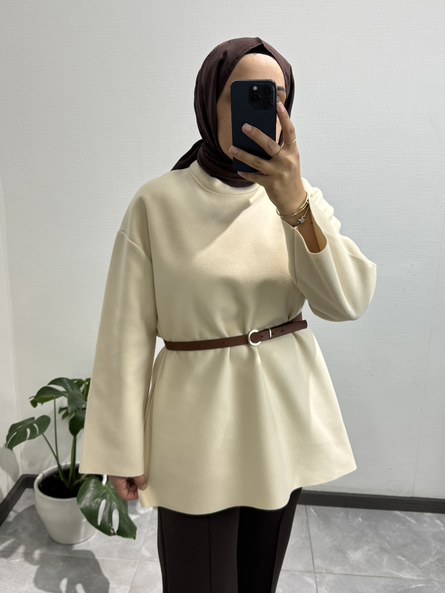 İthal Kaşe Dokulu Kazak Vanilya