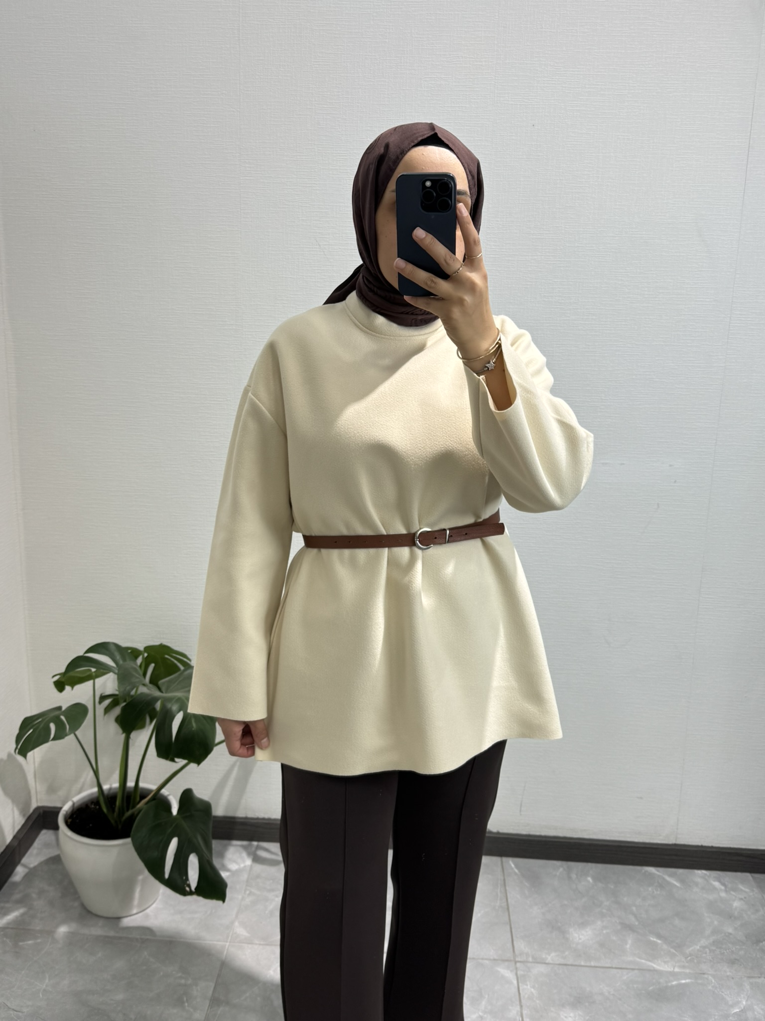 İthal Kaşe Dokulu Kazak Vanilya