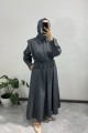 Bağlama Detaylı Antrasit Etek Takım