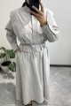 Bağlama Detaylı Gri Etek Takım