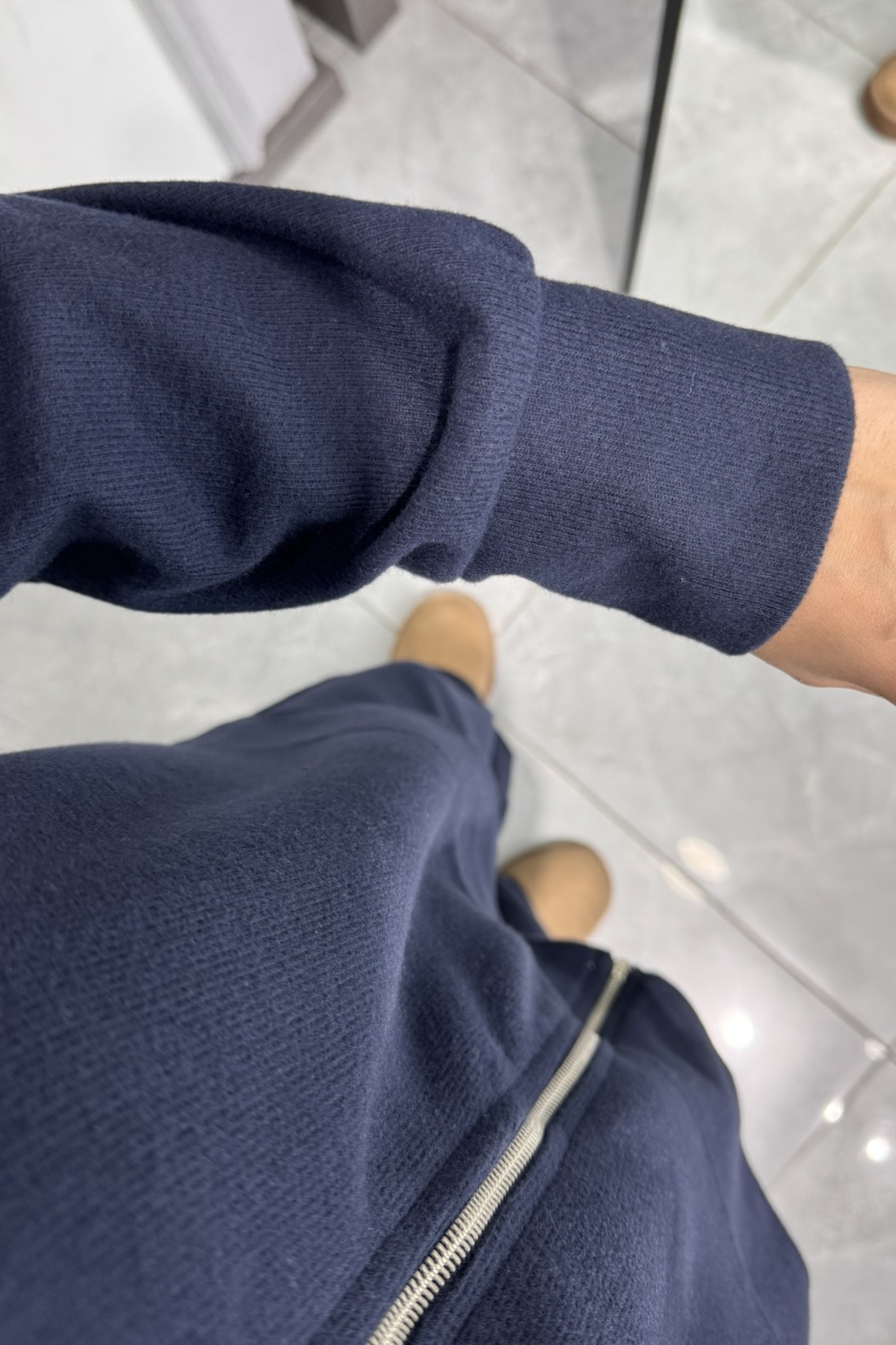 Fermuarlı Kapüşonlu  Pantolon Takım Lacivert